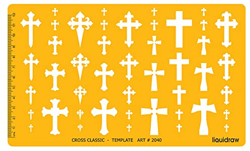 Liquidraw 2040 Schablone Crosses Schablone, Orange/Transparent