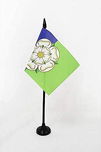 AZ FLAG East Riding of Yorkshire county Table Flag 15x10 cm Plastic Base | Indoor use 4x6 in desk flag stitched finish with reinforced edges with plastic pole 100D polyester