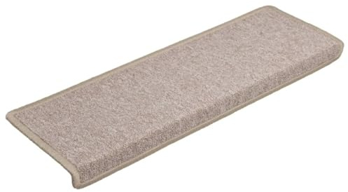vidaXL Alfombrillas para escaleras 15 Unidades 65x21x4 cm Gris Topo Borde Rectangular