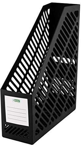 D.RECT Stehsammler Zeitschriftensammler in klassischem Design/Zur geordneten Aufbewahrung von Dokumenten, Heften & Mappen bis Format A4–C4 Breite: 90mm Schwarz