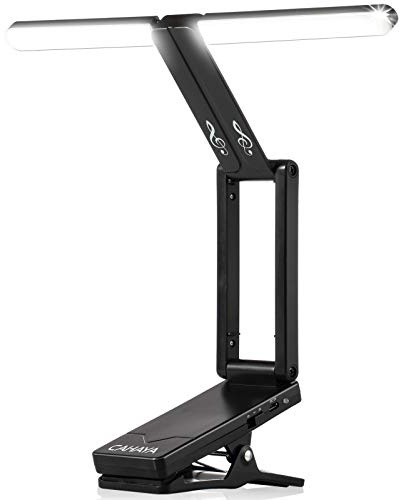 CAHAYA Rechargeable LED Music Stand Clip-on Light Music Stand with clamp 10 LEDs Bright Foldable Cordless Portable Light 2 Modes 6 Hours Duration