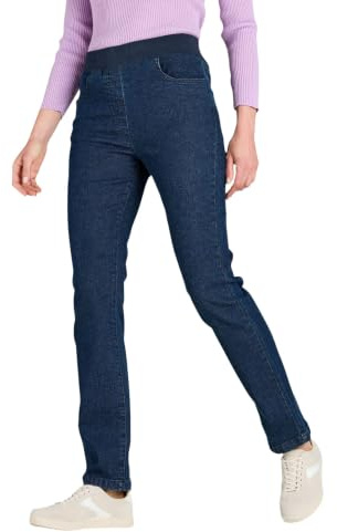 Chums Ladies Pull On Jersey Waist Stretch Jean with 2 Front Pockets Indigo 16 Short