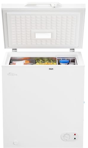 Tronitechnik® Gefriertruhe Kühltruhe BORGAR PRO mit 2in1 Gefrier- und Kühlfunktion | 160 Liter, 184kwh/Jahr, 85cm hoch, geringe Lautstärke | LED-Licht | Rollen | Kindersicherung durch Schloss | Weiß