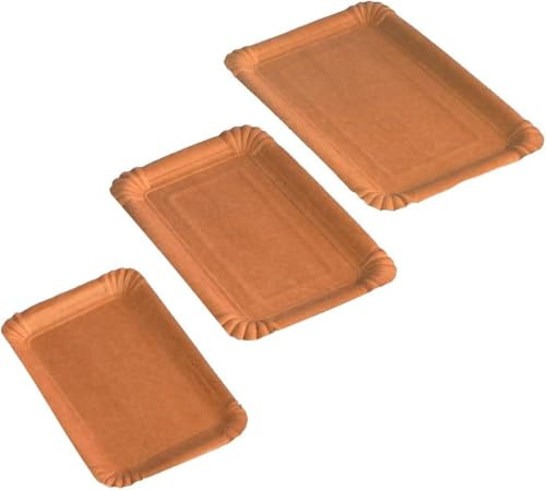 Pro DP 2000 Bio Pappteller Grill- & Imbissteller Kuchenpappen eckig 11x17,5cm braun FSC Mix kompostierbar biologisch abbaubar