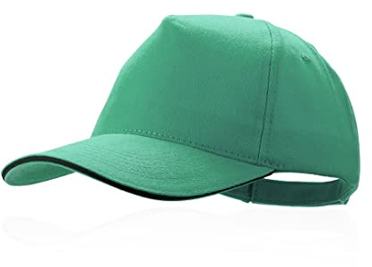 MIBANDERA Gorra de 5 Paneles 100% algodón Peinado, con Sandwich en Color y Acolchado en Visera. Orificios de ventilación Bordados y Cierre Ajustable. Gorra Hombre, Gorras Mujer.