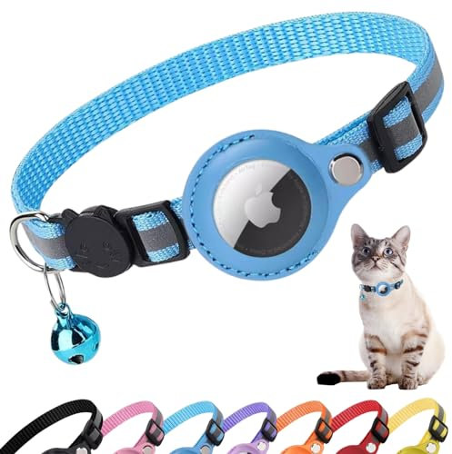 Croc-Cat airtag Katzenhalsband, Zubehör Kompatibel mit Apple Airtag, Halsband mit Sicherheitsschnalle Anti Strangulation für Kätzchen und kleine Hunde, GPS airtag Nicht inbegriffen!