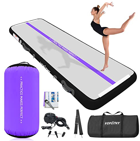 VOFiTNY All Purpose Gymnastics Mat 13ft Sturdy Inflatable Tumble Track with Air Roller for Home/Gym
