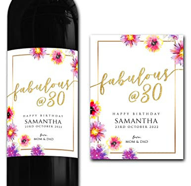 forefrontdesigns Personalised Wine Bottle Label – Custom Wine Labels & Stickers for Bottles – Perfect for Weddings, Birthdays, Anniversaries & Special Events