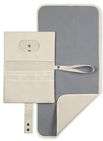 hauck Windeltasche mit Wickelunterlage Change N Walk für Unterwegs, Baby Wickeltasche Organizer, Wickeltetui mit Schlaufe für Kinderwagengriff, Wickelclutch, Abwischbar (Beige)