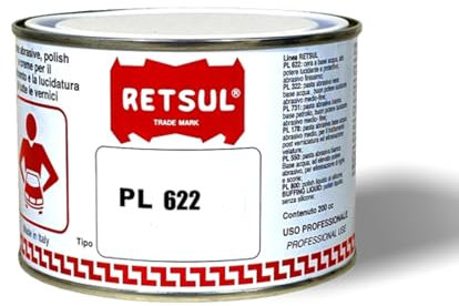 Pasta abrasiva líquida de consistencia cremosa a base de disolvente. Se puede utilizar a mano o con equipos. Pasta de pulido final (200 cc, Bianca 622)