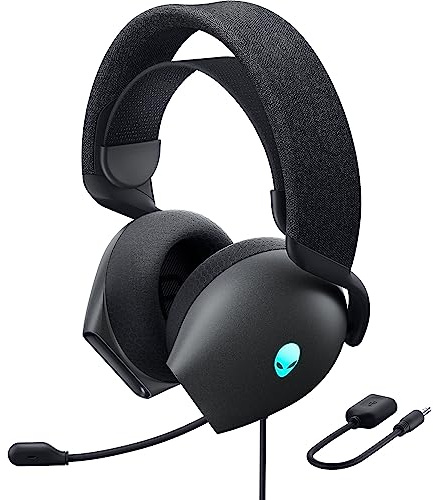 Alienware AW520H Wired Gaming Headset Dolby Atmos Unidirectional AlienFX 16.8 Million Color RGB Mute Mic Mute Volume Controls on Earbuds Certified