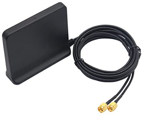 Gullermo Signal Boost 5G 4G LTE 3G GSM Mimo Aerial High Gain 12Dbi 600-6000Mhz External Omni WiFi Antenna(Black with Ts9 Adapter)