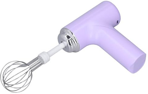 Luqeeg Electric Egg Beater, Hand Mixer Handheld Egg Whisk, Cordless Electric Kitchen Handheld Mixer 3 Speed Food Mixer for Cappuccino Matcha Matcha for Dough Eggs Batter Cream (Purple)