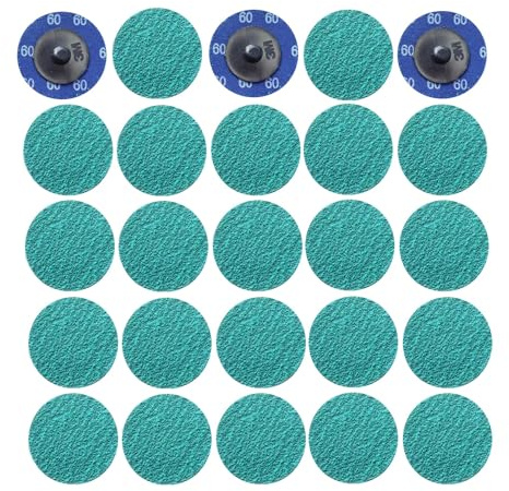 MiJunHD 25Pcs 2inch 50mm 60Grit Zirconia Sanding Discs, Quick Change Abrasives Grinding Disc for Surface Finish Grind Polish Burr Rust Paint Removal