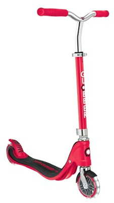 GLOBBER Flow 125 Lights – Tretroller, 125 mm, ABEC 9, höhenverstellbar, LED-Leuchtrollen, rot