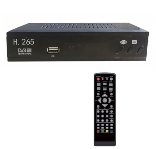 Osmond Sintonizador de TV Digital DVB T2 HEVC 265 DVB-T2 265 1080P HD Decodificador USB Receptor de TV Terrestre EPG Set Top Box, Enchufe Europeo