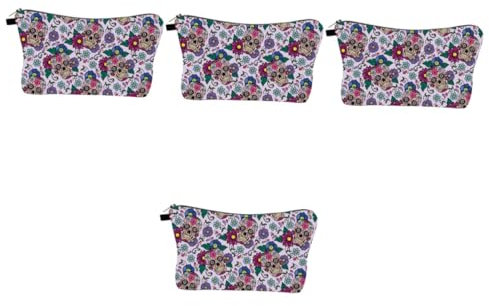 FOMIYES 4 Stück Schädel Aufbewahrung Tasche Aufbewahrungstasche Für Toilettenartikel Verschleißfeste Kosmetiktasche Frau Waschtasche Handtasche Für Damen Tragetasche Für Damen Polyester