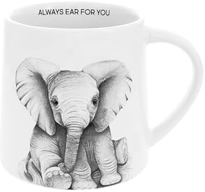 Pavilion Gift Company - Ear For You - Elephant - 17 Oz Coffee Mug Tea Cup Zoo Wild Life