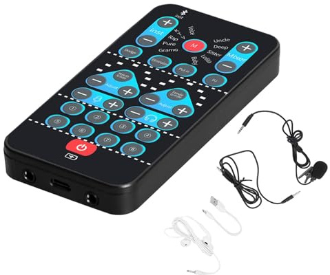 Changeur de Voix Portable, Carte Son Portable,Changeur de Son Multifonctionnel avec 8 Effets sonores Fixes - changeur de Voix Externe, déguiseur de Voix Plug and Play pour la Diffusion en Direct