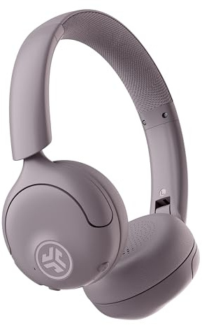 JLab Go Lux ANC trådlösa hörlurar, mauve, hybridaktiv brusreducering, premium on-ear bluetooth-headset, anpassningsbart ljud, var medveten om läge, molnskumkomfort, multipunktsanslutning