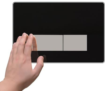 Mendorio Plaque de Commande WC,en Matériau Verre trempé,Compatible avec Geberit, Séries Sigma, UP300 et UP320, avec Set de Leviers de Chasse et Cadre d'Installation,Dimensions 250×170mm(Noir)