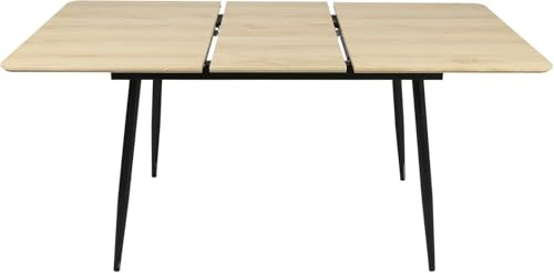 Home Collective Esstisch ausziehbar moderner Küchentisch mit Klappverlängerung für schnelles Ausziehen von 120 auf 160cm Esszimmertisch mit Metallbeinen für 4-6 Personen 120-160x80 cm (LxB) Eiche Hell