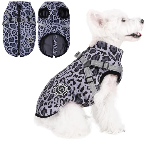 Savlot Warmer Hundemantel Reflektierende wasserdichte Winterjacke für Kaltes Wetter Dicker Fleece-Schneeanzug Warme Weste für Kleine Mittelgroße Hunde