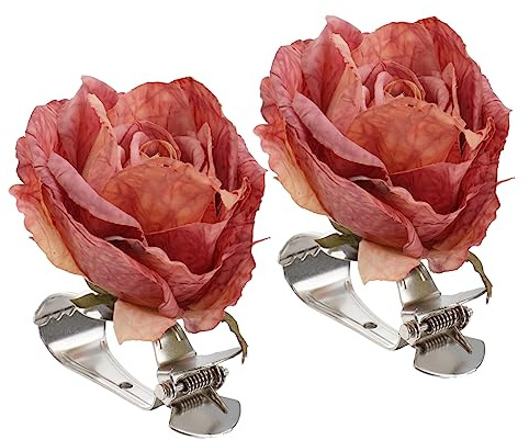 HIAKDOFT Lot de 2 Pince à Rideaux en Plastique et Métal, Embrasses à Fleurs pour Rideaux, Design Créatif et Fonctionnel, Maison et L'hôtel