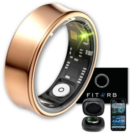Fitorb Smart Ring Pro - Das Original. High-Tech Fitness- & Gesundheitsring, Schlafanalyse, 24/7 Aktivitätstracking. Temperaturmessung, Stress. Proberinge. (Neptun, Roségold, 22,4 mm (13))