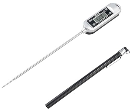 GRIFEMA GA2802 Fleischthermometer mit Edelstahlsonde (304), Schnellmessung in 3 Sekunden, für Grill, Backofen & Küche, Silber