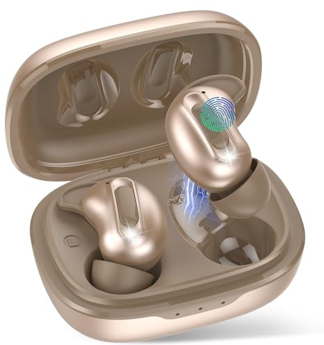 Wireless Earbuds, Mini Sleep Earbuds ANC Bluetooth 5.4 Headphones In Ear with ENC Noise Cancelling Mic, 48H Playtime Sleep Headphones Design for Side Sleeper, HiFi Stereo IP7 Waterproof Ear Buds