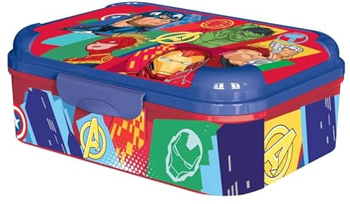 Porta Pranzo per Bambini Avengers Marvel– Lunch Box Senza BPA, A Prova di Perdite, Adatto a Microonde e Lavastoviglie, Portamerenda Riutilizzabile con Design Averngers, Portasandwich per Scuola e Gita