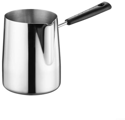 Multipurpose Stainless Steel Turkish Coffee Pot for Milk Heating and Chocolate Melting with Construction and Convenient Hanging Hole for Kitchen (900ML)