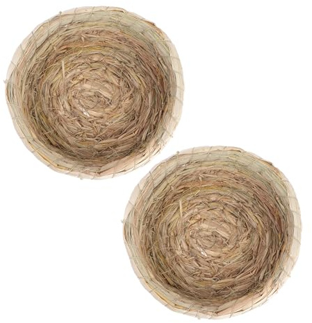 MINAOLULUS Nido per Piccioni Domestici in Paglia Naturale 2 Pezzi Resistente allo Sporco alla Deformazione Nido di Riproduzione e Schiusa per Uccelli Adatto a Gabbie e Allevamento Annuale