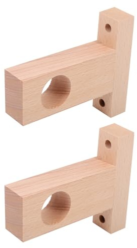 JHKNNK Soportes de Madera para Barra de Cortina de Ducha 3 Cm Diámetro, 2 Piezas, Soporte Práctico y Resistente para Varillas, Estante para Barra de Cortina, Adecuado para Baño