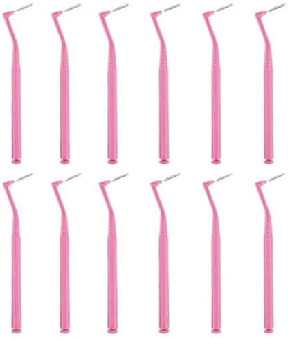 Interdentalborstar och tandtrådspinnar, Interdentala borstar for tänder Paket med 10 flerfärgade lock(Pink (0.6mm))