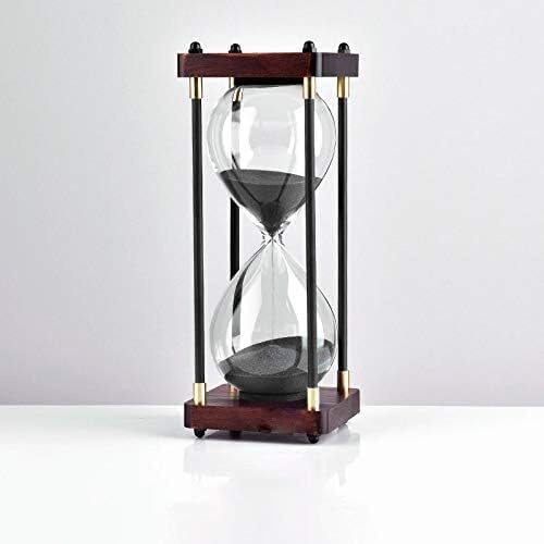Clessidra in metallo vintage, Clessidra, colore 30/45/60 minuti Orologio a clessidra in vetro a sabbia Artigianato for studio a casa Ufficio creativo(Black,30 minutes)
