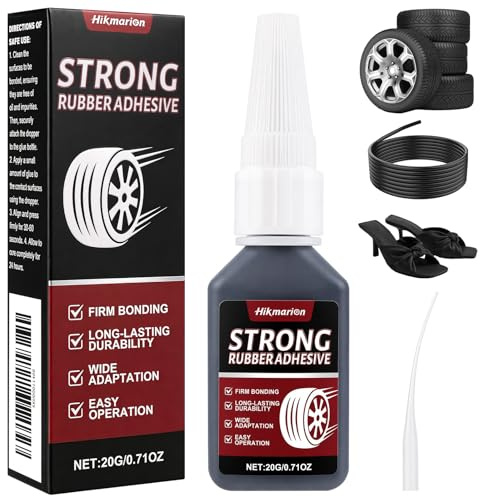 NUTKIT Gummikleber Extra Stark Wasserfest 20g, Schwarze Schnell Gummikleber | Stark Sekundenkleber Gummi Kleber für Gummiprodukte, Reifen, Gürtel, Stiefel, Schläuche und Auto Dichtungen