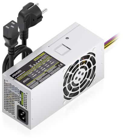 AISENS - ASPC-500TFX-PSE - Fuente ALIMENTACION TFX 500W con Cable DE ALIMENTACION OEM, Plata
