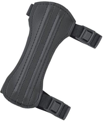 elToro Traditioneller Armschutz Kurz Black Edition – 17 cm Unterarmschutz aus robustem Kunstleder mit verstärkten Schienen, ergonomisch, bequem und stilvoll, ideal für Bogenschießen