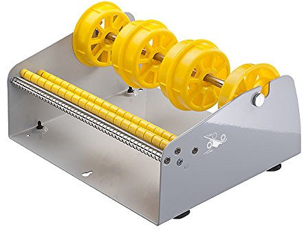 TE-Office Stahl Etikettenspender Etiketten Abroller Haftetiketten Tischgerät Wandgerät manuell 265 mm Rollenbreite grau