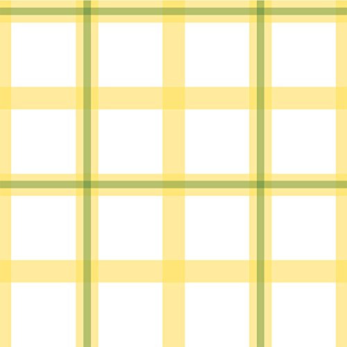 Gelbe moderne Karo Tapete mit Über Karo in grün - Vlies Tapete Streifen Karo - Klassische Wanddeko - GMM Design Tapete - Wandtapete - Wand Dekoration für edle Wohnakzente (Höhe 3m Breite 46,5cm)