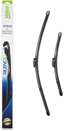 VALEO Silencio Escobilla - VF942 - Kit de Hojas Planas Originales 650 mm/380 mm - Alto Rendimiento, Visibilidad Superior en Carretera, Fácil Instalación - Delanteras - Juego de 2 Escobillas - 577942