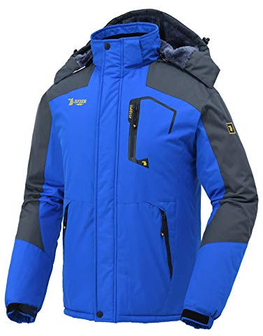 donhobo Softshelljacken Herren Gefüttert Funktionsjacke Wasserdicht Atmungsaktiv Wandern Mantel Outdoor Jacke Winter Skijacke Blau L