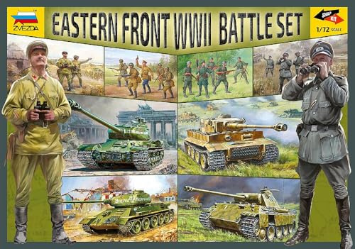 Zvezda 1:72 WWII Battle Set Ostfront, Modellbausatz,Plastikbausatz, Bausatz zum Zusammenbauen, detaillierte Nachbildung