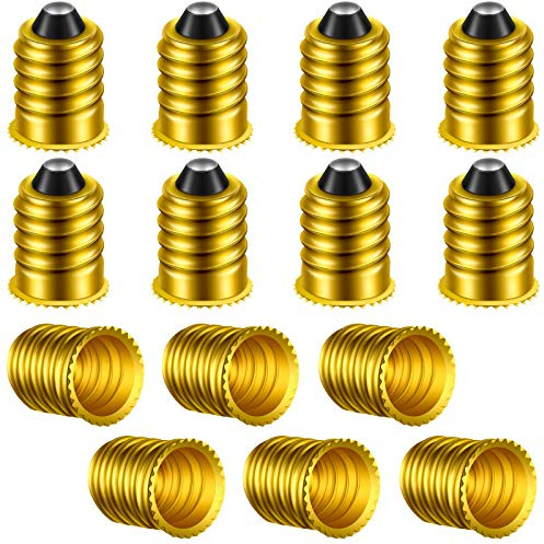 Honoson 15 Pack E14 to E12 Adapter Converter Lamp Adapter European Base (E14) to Candelabra Screw (e12) Socket Reducer Light Bulb Adapters European Base Candelabra Screw(Gold)