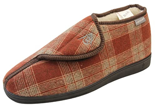 Dunlop - Pantuflas ortopédicas ajustables con cierre táctil para hombre, 42 2/3 EU