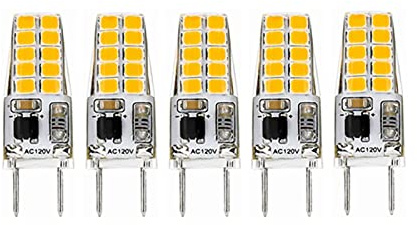 Dimmable G8 LED Bulbs T4 Type, 120V, 20W-25W LED Halogen Replacement Bulbs, Under Cabinet Light Bulb with G8 Bi-Pin Base, Small LED Puck Light Bulb for Under Counter,5-Pack (Color : Cool White)