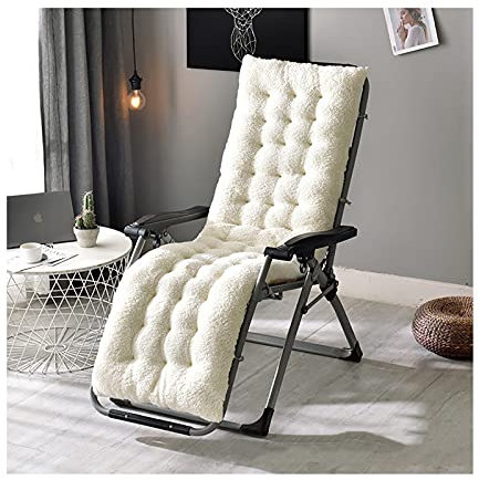 HUALEMEI Verdicken Plüsch Schaukelstuhl Auflagen,Büro Nicht-Slip Schaukelstuhl Auflage Sitzkissen Zu Küche Patio Möbel Garten Startseite-Beige 130x50x12cm(51x20x5inch)