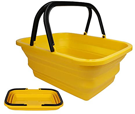 Zusammenklappbarer Eimer mit Griff, 10 l, tragbar, faltbar, für Auto-Fensterreinigung, Camping, Geschirr